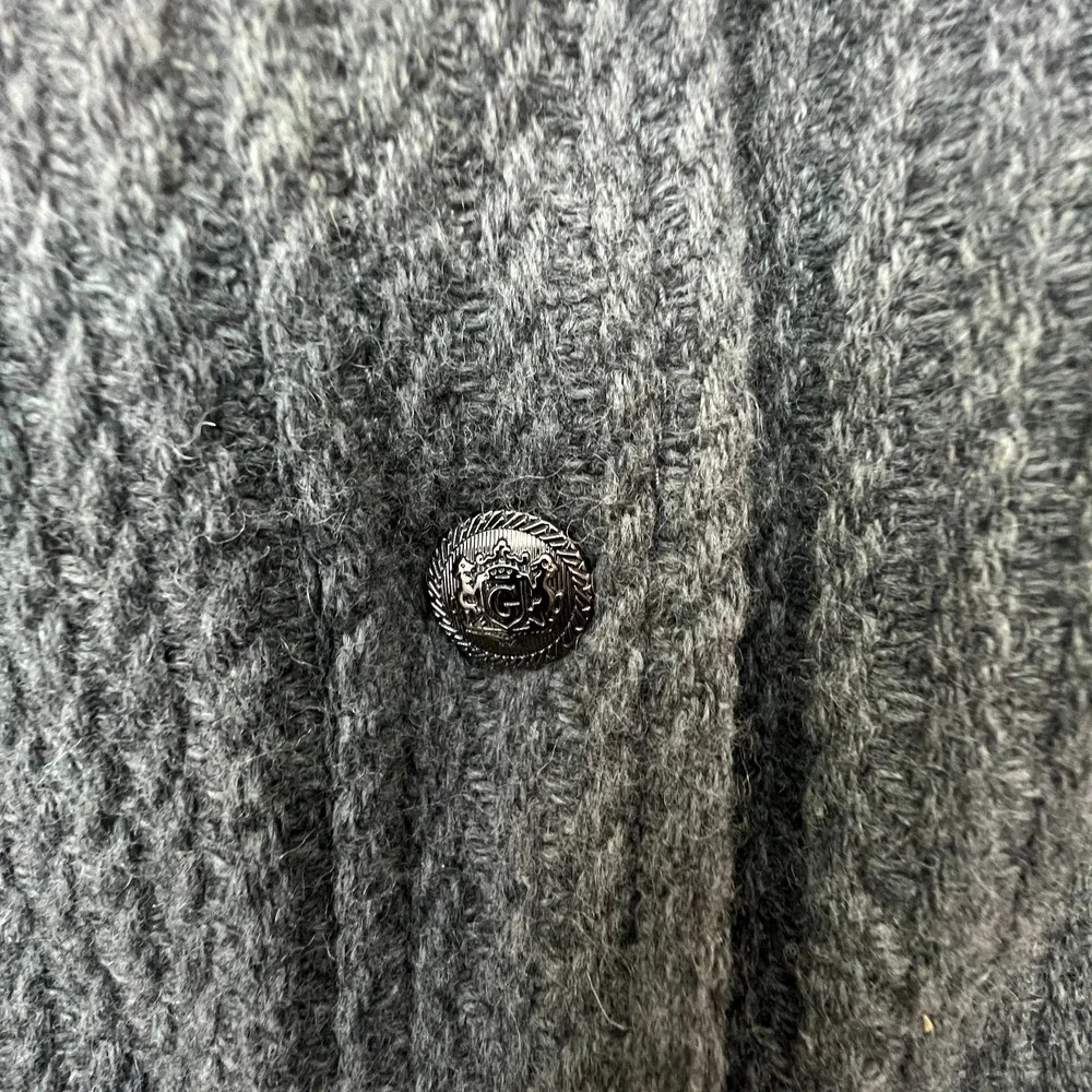 Guess Gray Wool Blend Cape Coat Poncho Batwing Sleeve Button Front Hidden Zipper